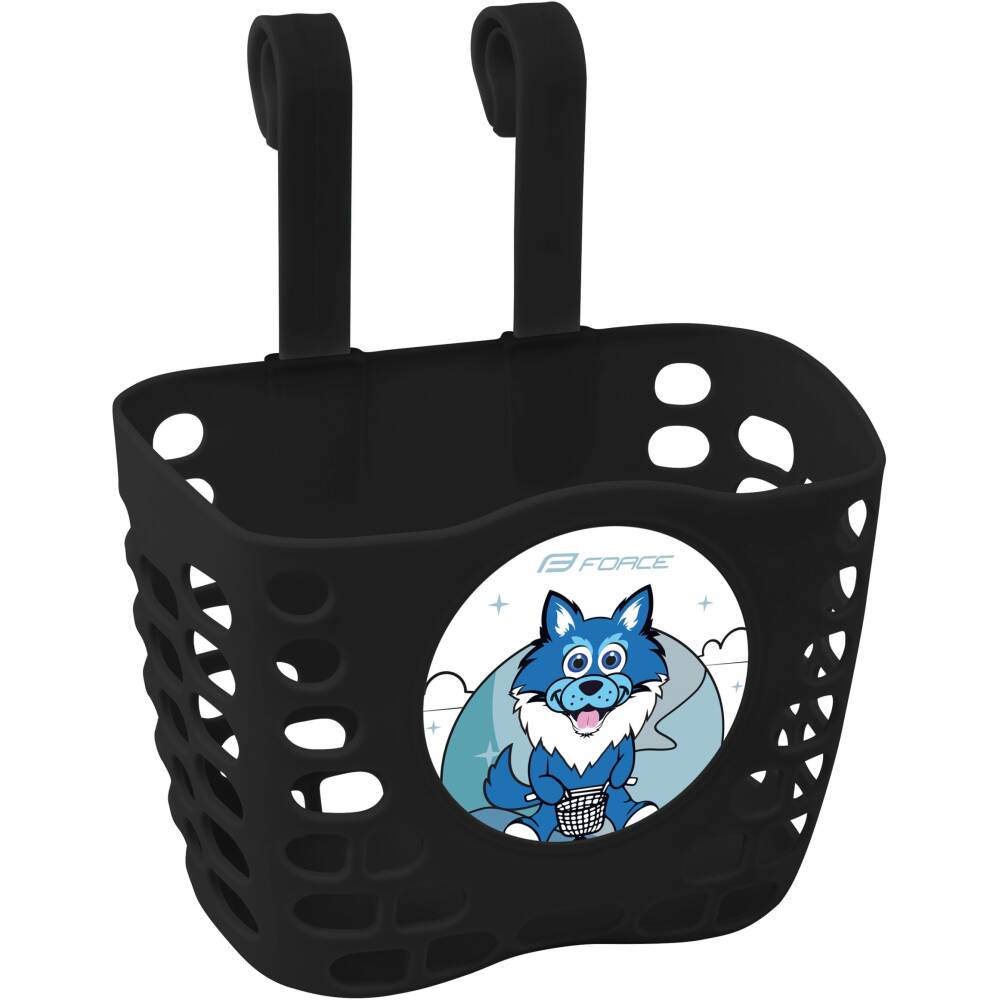 basket on the handlebars with plastic holder<br>length: 120 mm x width: 190 mm x height: 145 mm<br>maximum load: 1 kg<br>material: plastic<br>weight: 186 g
