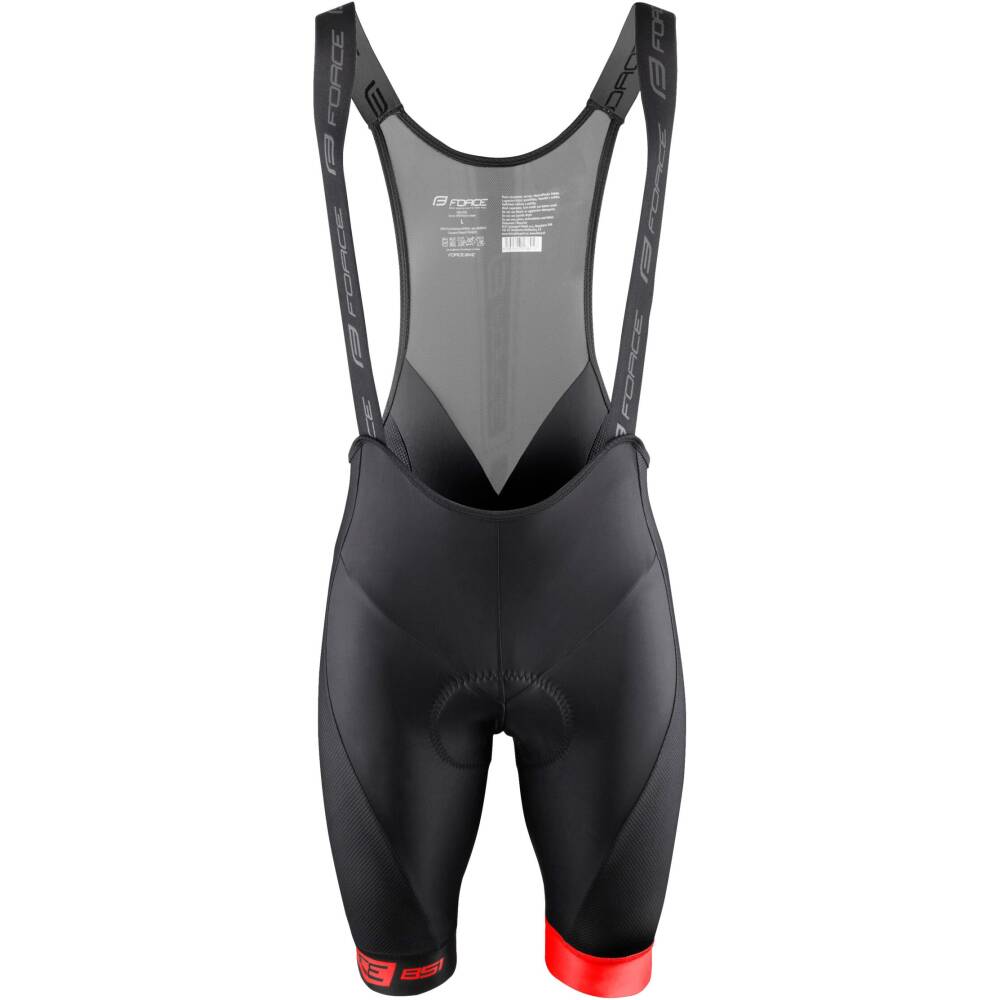 bibshorts with comfortable anatomical pad<br>side panels from soft meshnet for better ventilation<br>elastic lycra leg hems with antislip silicone<br>reflective features<br>material: 82% nylon