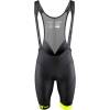 bibshorts with comfortable anatomical pad<br>side panels from soft meshnet for better ventilation<br>elastic lycra leg hems with antislip silicone<br>reflective features<br>material: 82% nylon