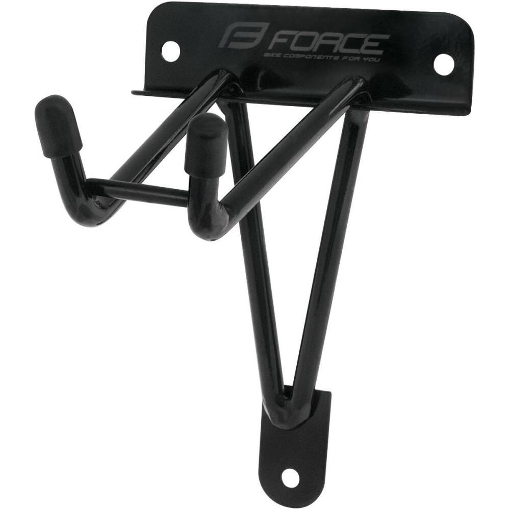 bicycle wall hanger FORCE (3 holes)<br>for hanging for pedal (compatible with SPD)<br>with rubber protection<br>length of carrying arms: 14 cm<br>length of the hanger: 47 cm