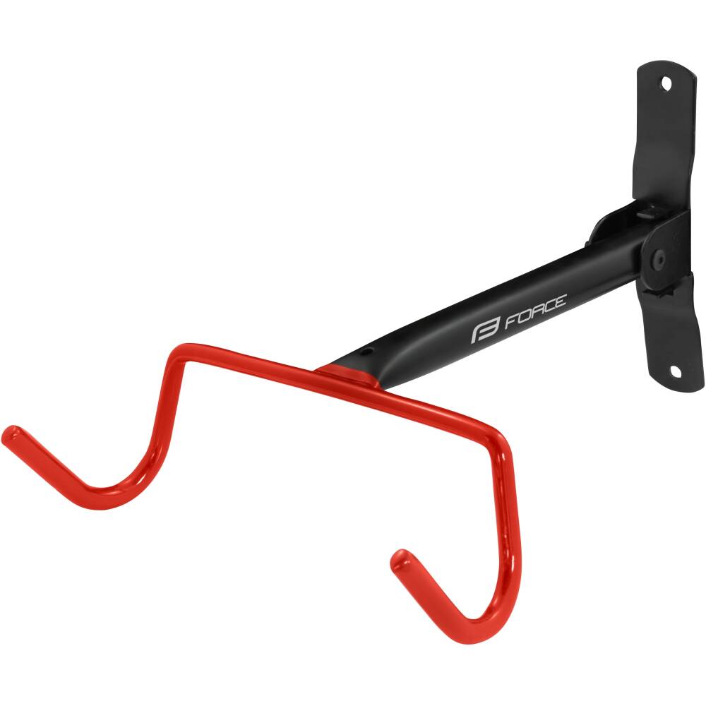 foldable bicycle wall hanger FORCE (2 holes)<br>to hang under the top frame tube <br>with plastic protection<br>maximal load: 15 kg