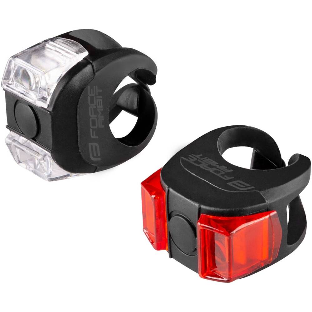 front white LED + rear red LED<br>3 functions: lighting + 2 flashing modes<br>universal elastic silicone holder 22