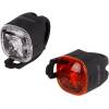 1x super bright front white LED + 1x super bright rear red LED<br width=