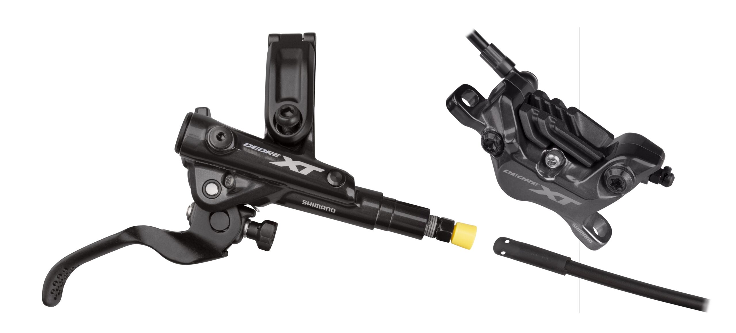 kompletní natlakovaná sada zadní XTbrzdová páka BLM8100 a brzdový třmen BRM8120hadička SMBH90 170 cm J-kitbrzdová páka I-spec EV - možnost uchycení řadící páčkyuchycení POSTMOUNT - bez adaptérupolymerové destičky s chladičembalené provedení v krabičce