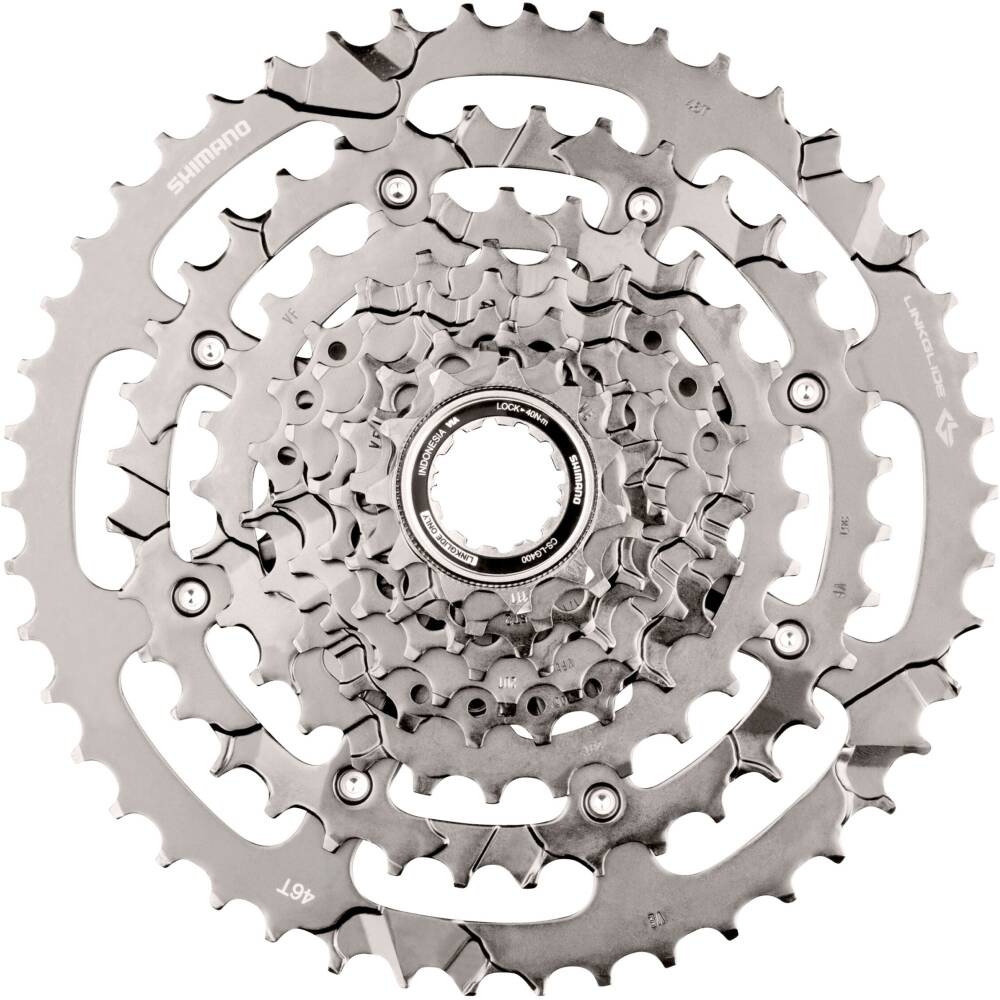 kazeta 9 kolo pro MTB a E-BIKE<br>plynulý a dlouhotrvající výkon elektrokola<br>až 3x delší životnost než HYPERGLIDE v podmínkách vysokého napětí řetězu<br>prémiový metalický design<br>pastorky 11-46 zubů (11