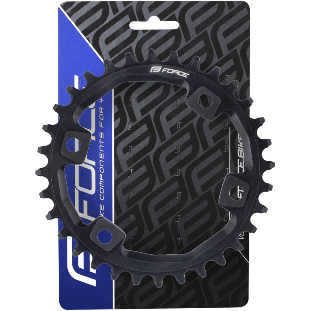 wide teeth) <br>prevents the chain from falling<br>chainring is designed for 10 - 11 -12 speed systems<br>chainring is for Shimano MTB cranks