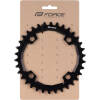wide teeth) <br>prevents the chain from falling<br>chainring is designed for 10 - 11 -12 speed systems<br>finish: black anodized<br>material: AL 7075<br>BCD - bolt circle diameter – pitch of mounting bolts - 4 bolt: 104mm - distance between axles of opposite holes<br>tooth nr.: 34<br>weight: 53g<br>MADE IN CZECH REPUBLIC