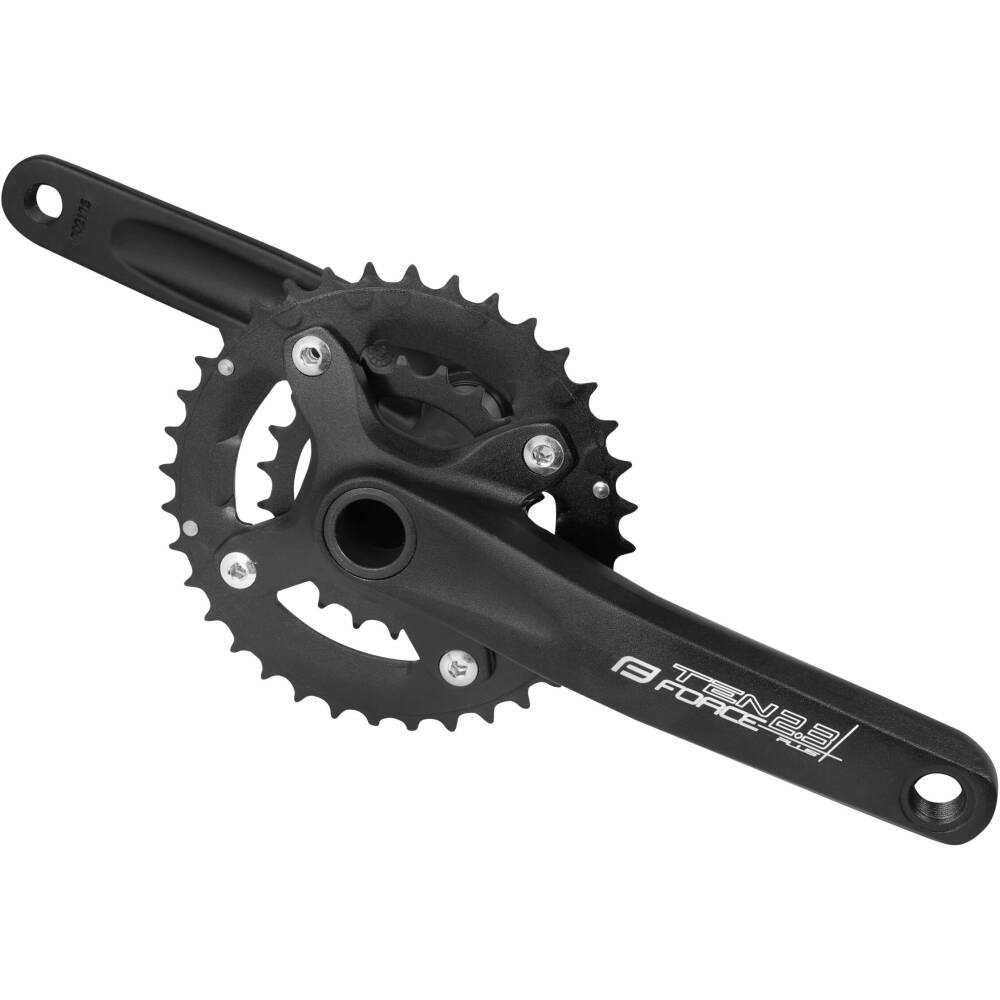 MTB crank set for 10 speed cassette<br>Alloy chain rings 36/22t  replacable<br>with integrated axle