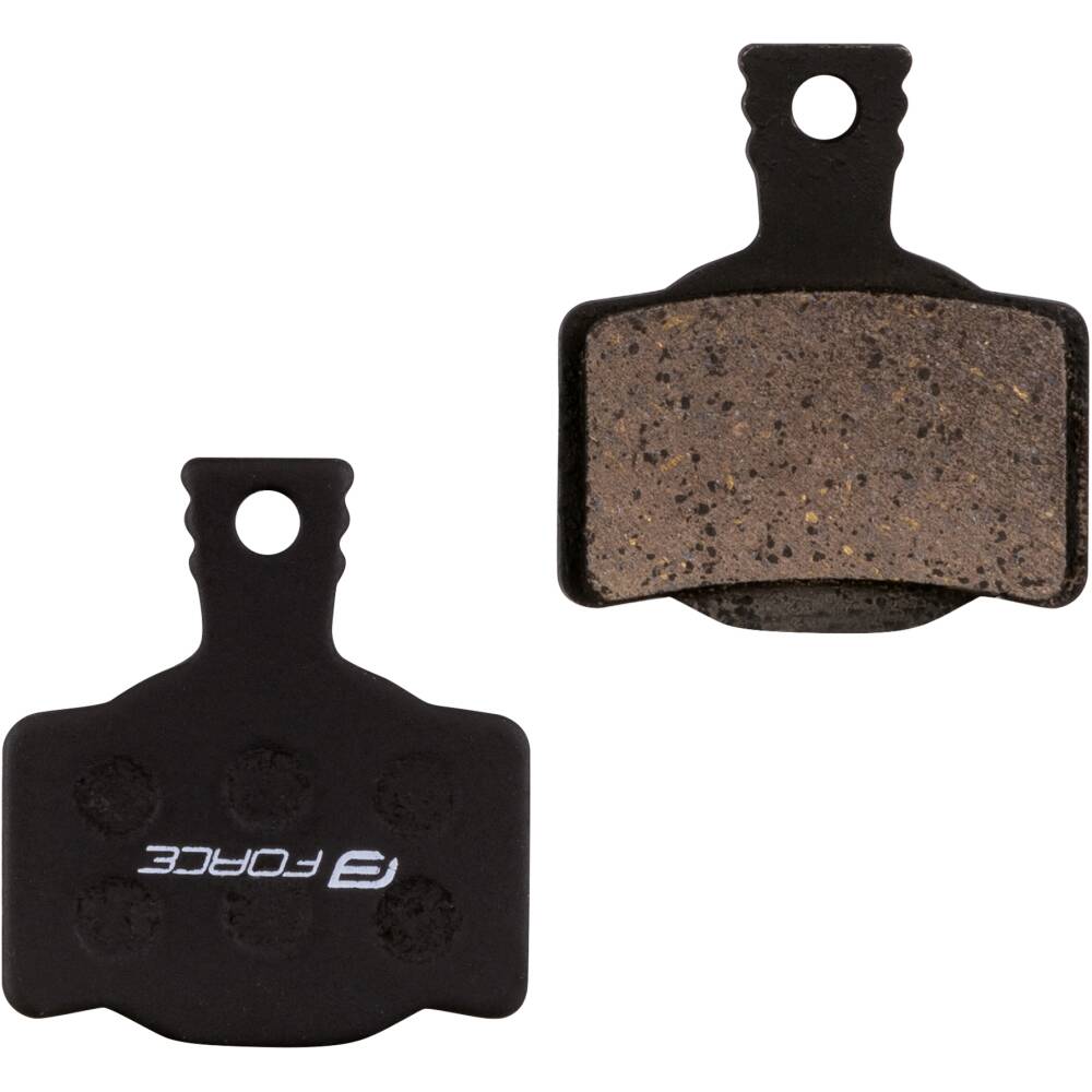 steel base<br>polymere/organic compound<br>with kevlar - based added synthetic fibers for<br>better absorption of heat generated by heavy E-bikes<br>compatible with <strong>MAGURA</strong>: <font size="2">MT 2/4/6/8</font><br><strong>CAMPAGNOLO</strong>: <font size="2">Road disc<br></font>weight of 1 pair: 20 g<br>packed in FORCE blister