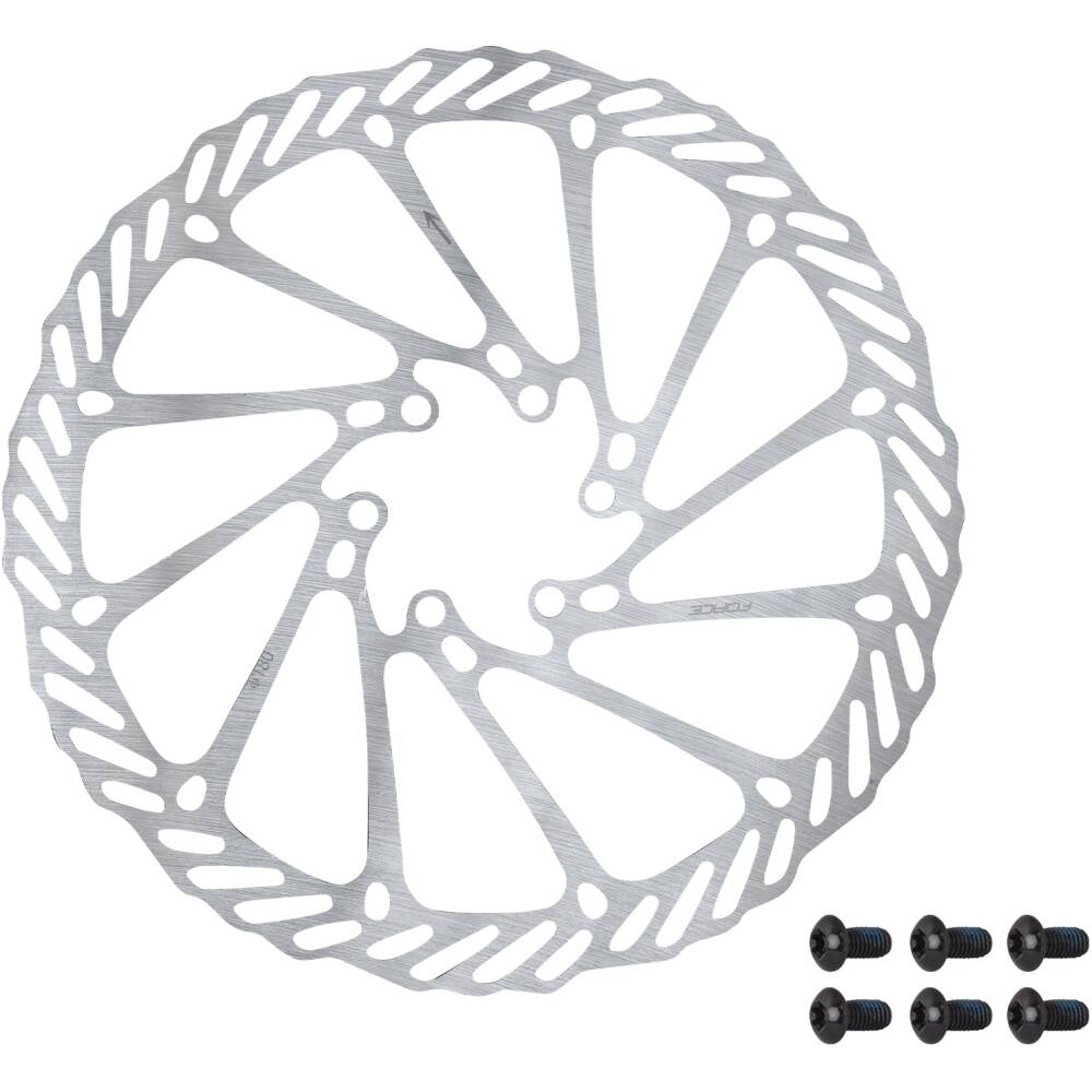 diameter of the brake rotor: 180 mm<br>6 bolt attachment<br>with torx screws<br>material: stainless steel <br>weight: 131 g<br>packed in polybag with FORCE card