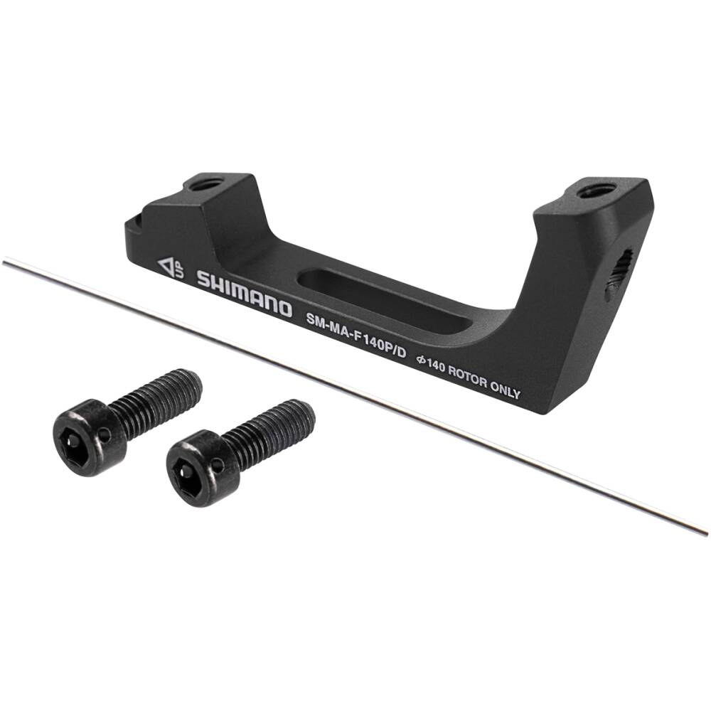 front adapter for disc brake<br>flat/postmount<br>designed for disc rotors: 160 mm <br>with 2 hex mounting screws<br>weight: 41 g