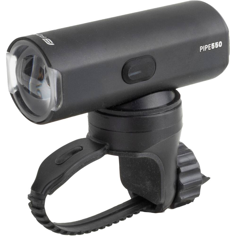 1x LUMINUS SST-20F 550 LM<br>5 functions: 4 functions of lighting + 1 flashing mode<br>universal elastic plastice holder for handlebar 22