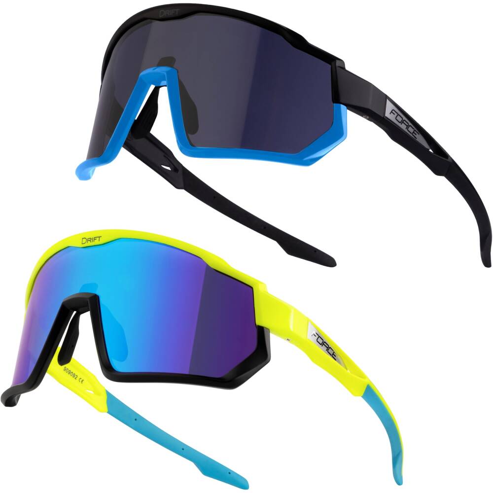 <strong>SPECIAL OFFER WHILE STOCKS LAST<br><font color="#ff0000">set consists 2 pcs (black-blue and fluo-black FORCE DRIFT sunglasses)</font><br></strong>polycarbonate lens
