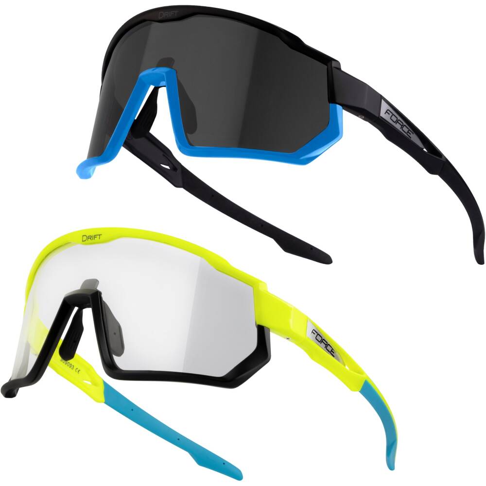 <strong>SPECIAL OFFER WHILE STOCKS LAST<br><font color="#ff0000">set consists of black-blue and fluo-black FORCE DRIFT sunglasses</font><br></strong>polycarbonate lens
