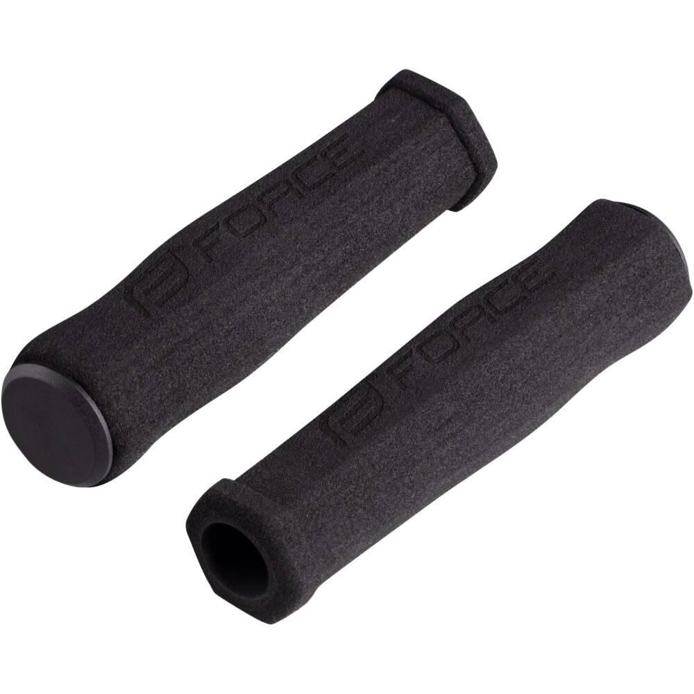 hardened foam grips with plugs<br>square shaped with pressed FORCE logo<br>inner diameter: 22