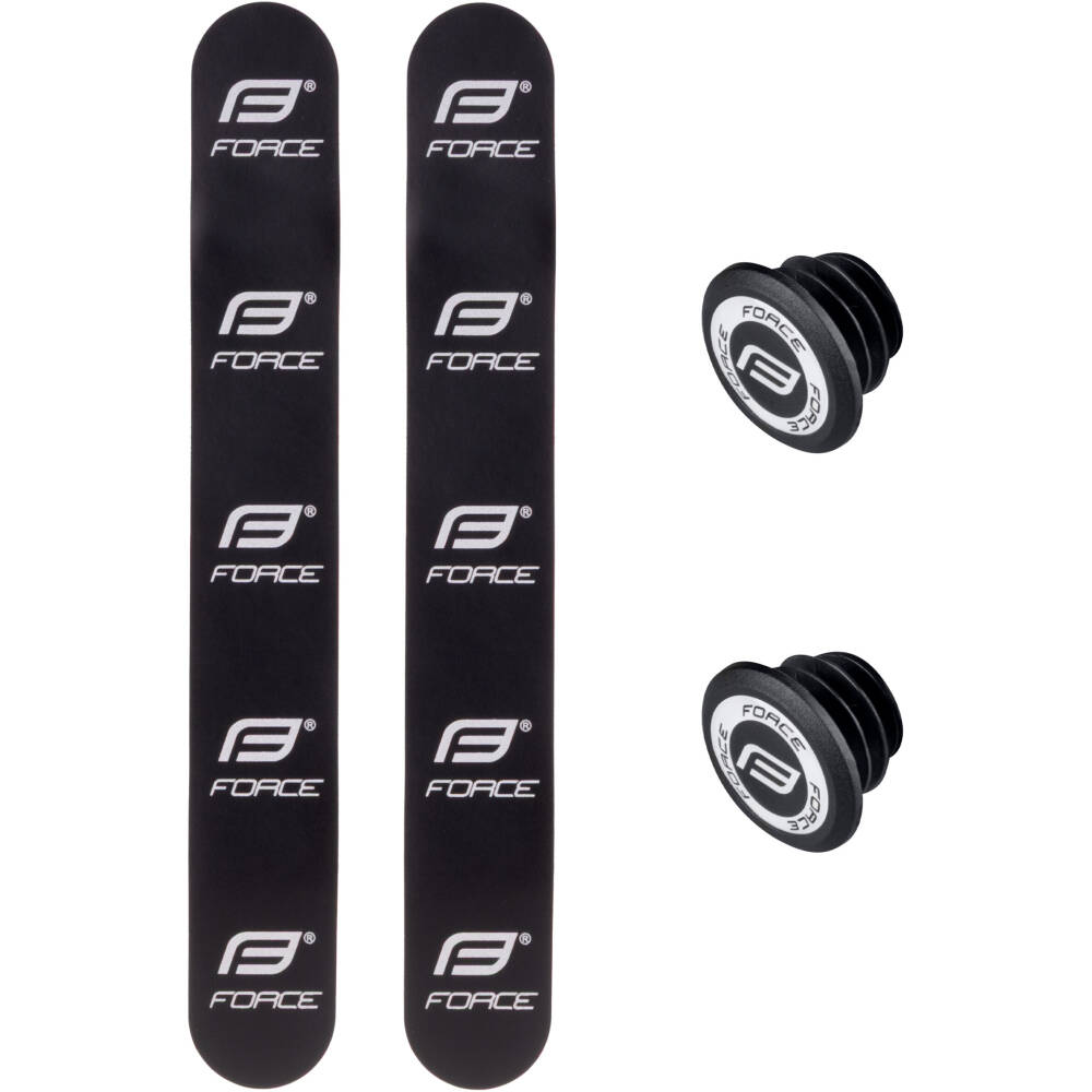 offering excellent grip and a firm hold thanks to its diamond pattern. It effectively absorbs shocks and ensures a comfortable ride. Each roll provides sufficient length for all handlebar sizes and is easy to wrap.<br><br>self-adhesive with diamond pattern<br>with FORCE handlebar plugs and finishing tape<br>material: polyurethane<br>diameter: 2x rolls (length 2100 mm