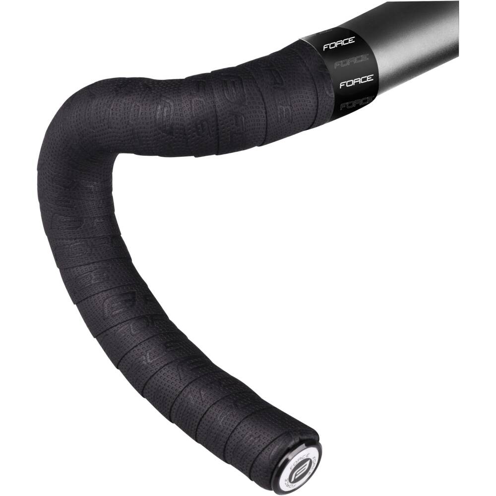 self-adhesive with embossed FORCE logo<br>with FORCE handlebar plugs and finishing tape<br>material: EVA 50%/PU 50%<br>dimensions: 2x rolls (lenght 2100 mm
