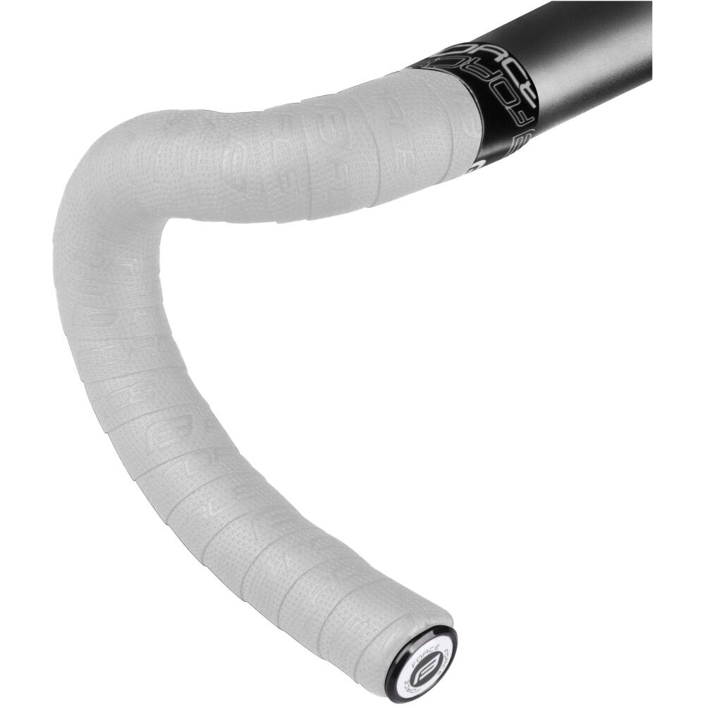 self-adhesive with embossed FORCE logo<br>with FORCE handlebar plugs and finishing tape<br>material: EVA 50%/PU 50%<br>dimensions: 2x rolls (lenght 2100 mm