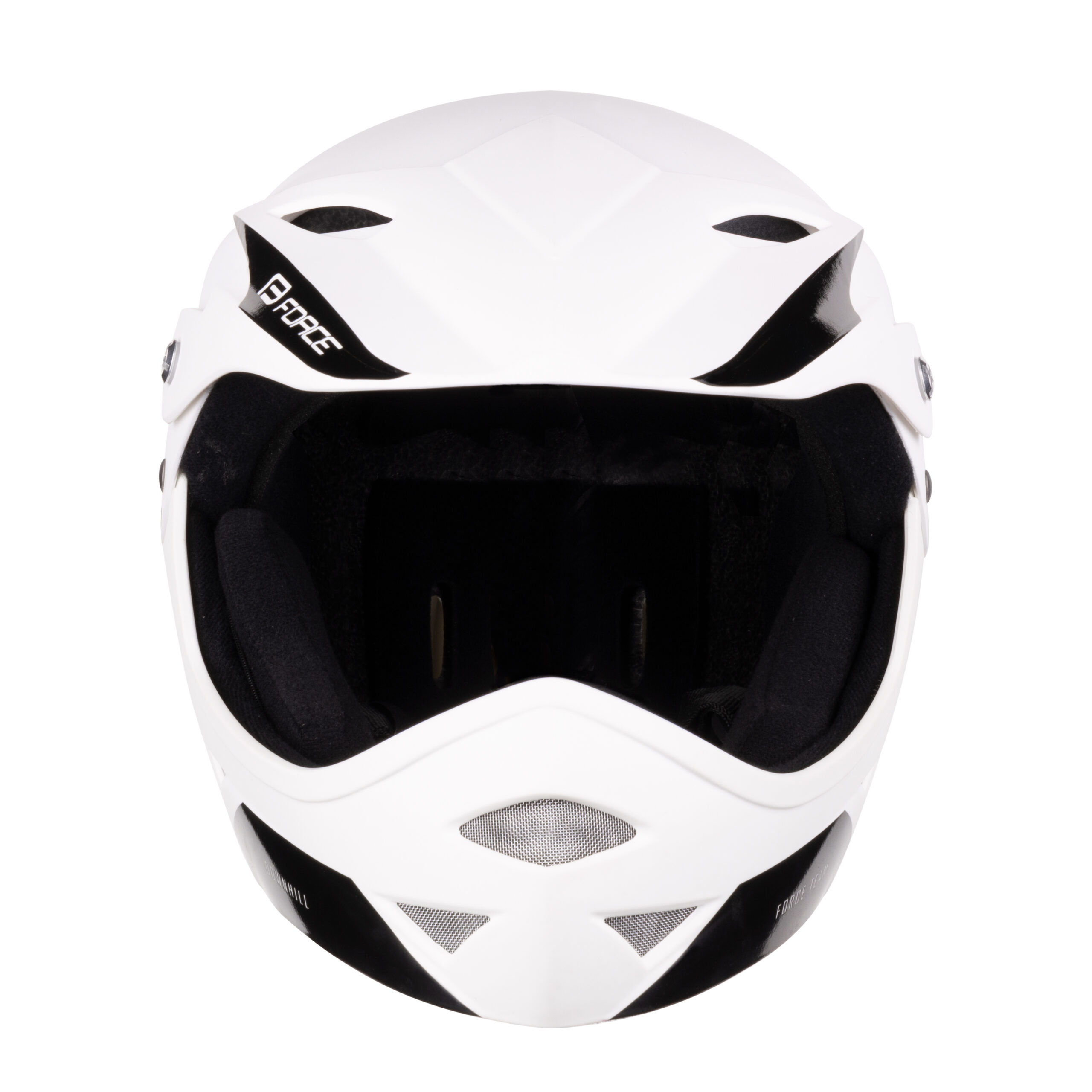 and comfort thanks to the linings and padding. All downhillers will be satisfied with this one.JUNIOR downhill helmetbottom part is NOT removable padding under chin (protection while fastening)size: 54 - 58 cm/ S - Mweight: 704 gCE certificatepacked in FORCE box