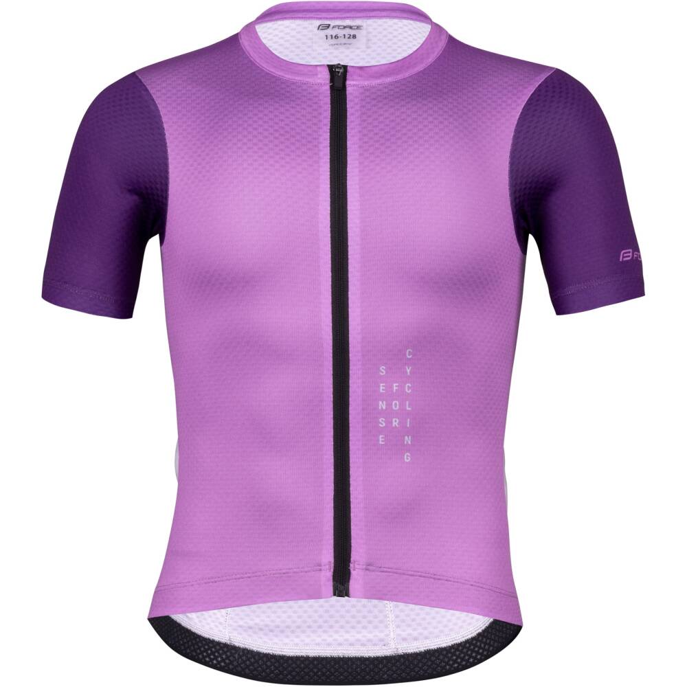 <p>Kids cycling jersey with modern design and practical details is ideal for summer rides. Thanks to the full zipper