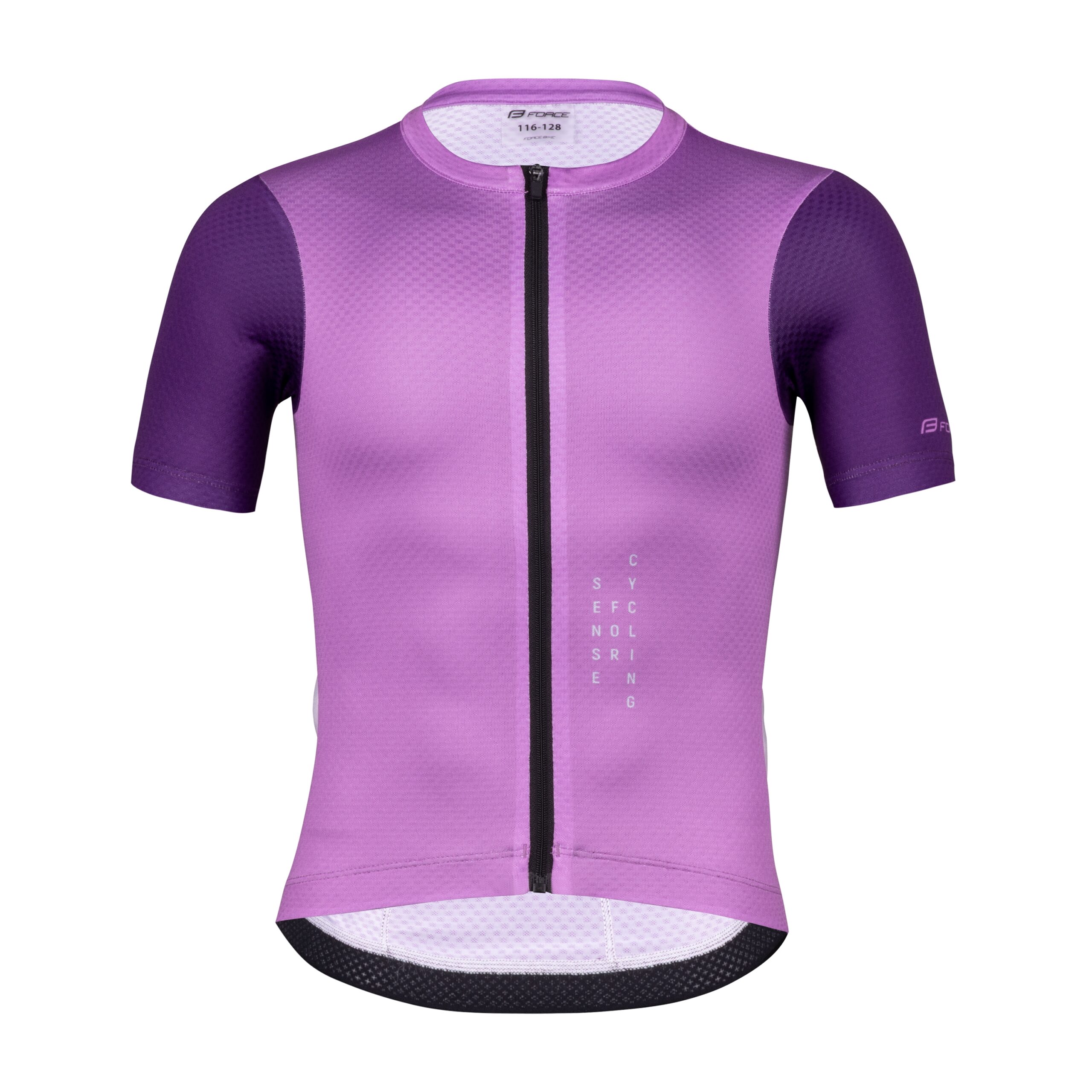 Kids cycling jersey with modern design and practical details is ideal for summer rides. Thanks to the full zipper
