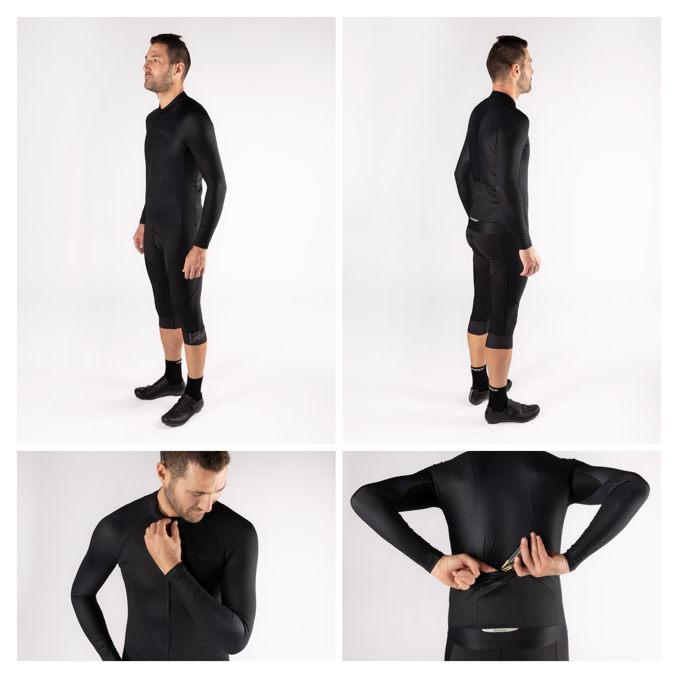 3 rear pocketselastic rubber hem with anti-slip siliconereflective features