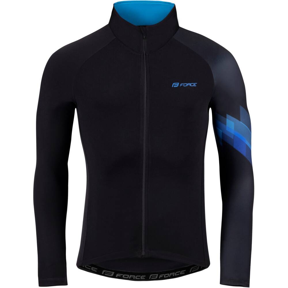 insulated jersey with long sleeves<br>full length zip fastening