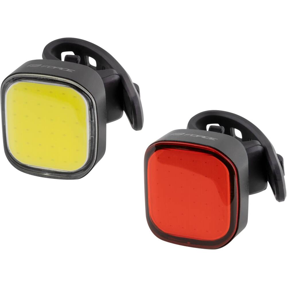 front light FORCE COB 2.0 75LM (art. 45163)<br>36x white high brightness LED 75LM<br>5 functions: 2 lighting modes + 3 flashing modes<br>universal elastic silicone holder for handlebars 22