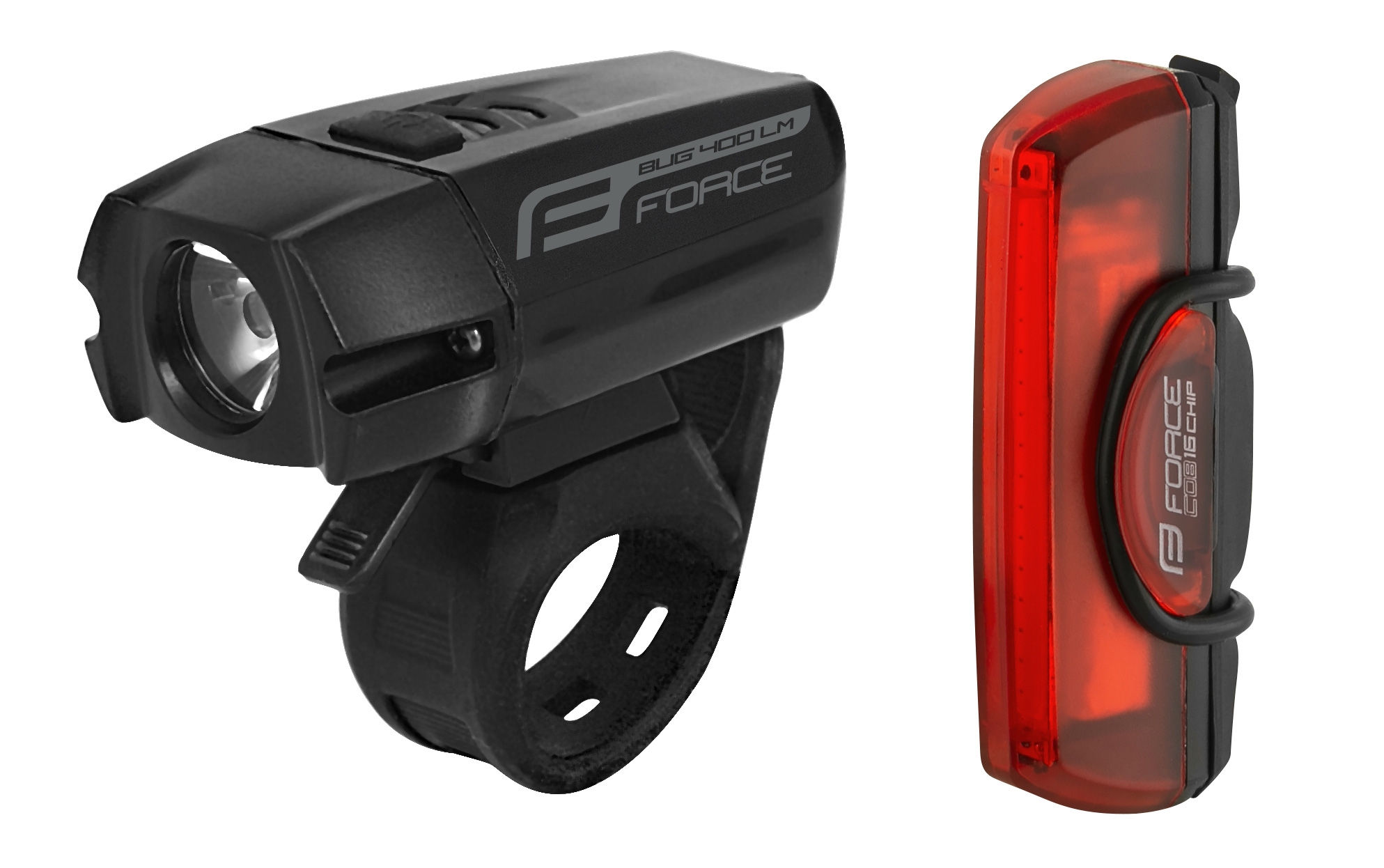 The GLARE USB light set combines the powerful "Bug" front light and the "Cob 16" rear light