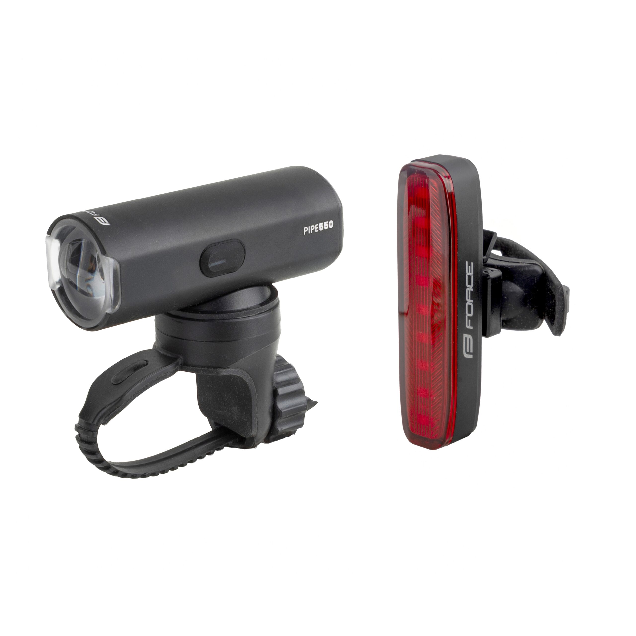 front light FORCE PIPE 550LM USB (art. 451761)5 functions: 4 functions of lighting + 1 flashing moduniversal elastic plastice holder for handlebar 22