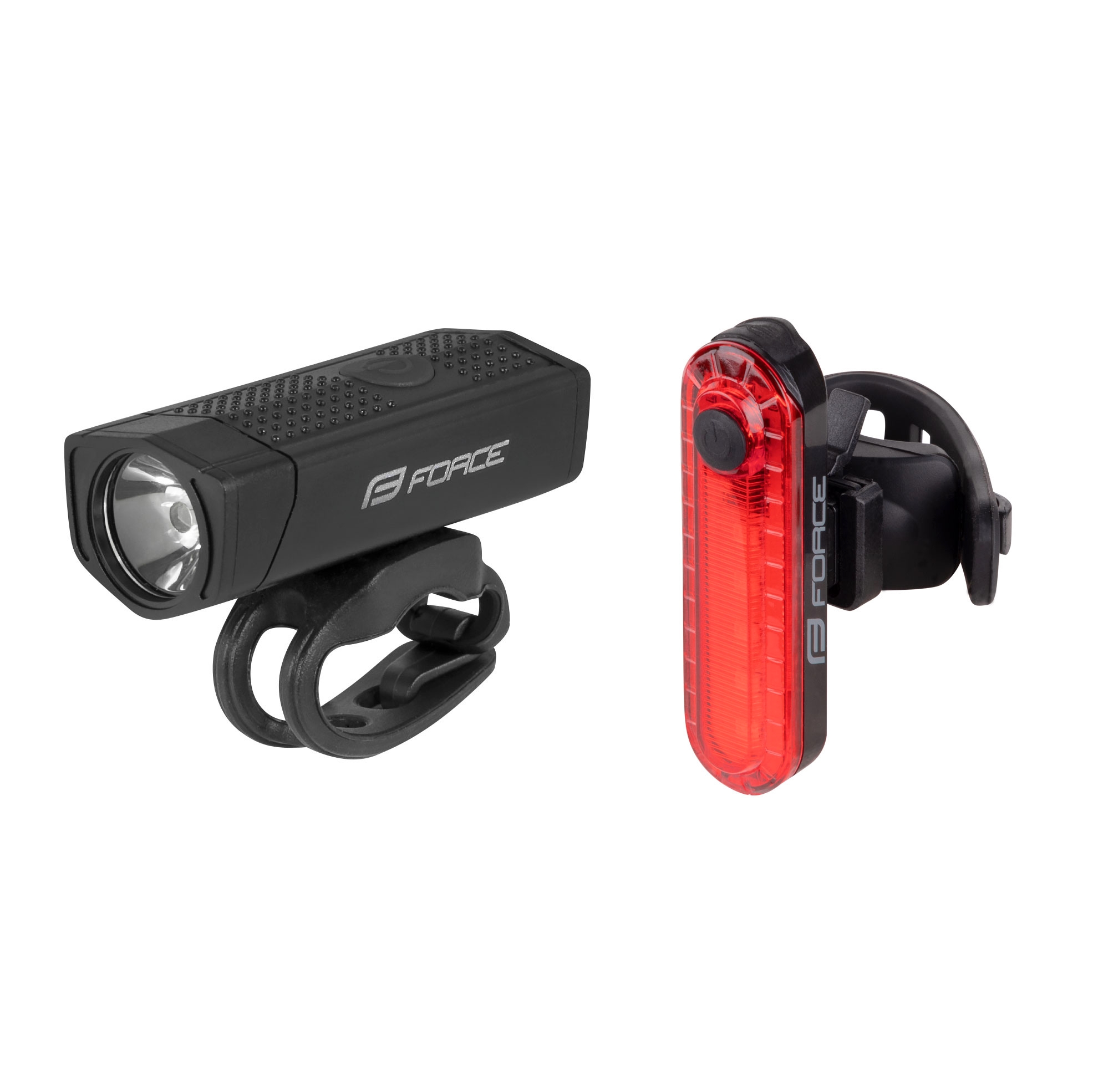 set includes:front light FORCE DOT (art. 451708)1x LED diode 300LM3 functions: lighting high/standard + flashinguniversal silicone holder for handlebar 22