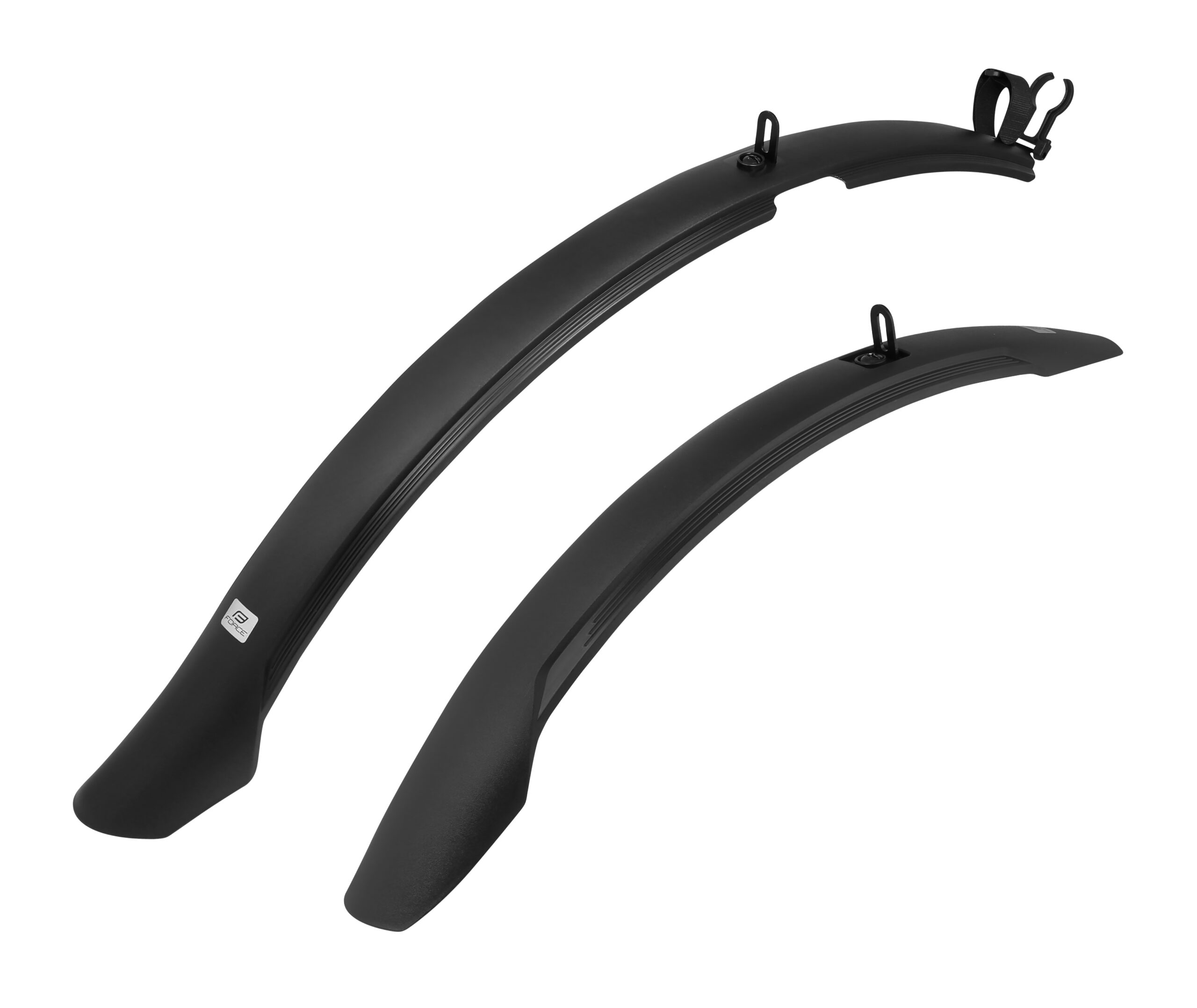 set of very solid mudguards front + rearquite long with bigger/wider paddle of the rear +front mudguarddesigned for all 24" - 29" wheels (E-BIKE as well)EXTRA MOUNTING - 2 ways of rear mudguard mounting: belt/plastic bracketalso suitable for bikes with down swing derailleurswidth of mudguard: 65 mmlength of front/rear mudguard: 59/83