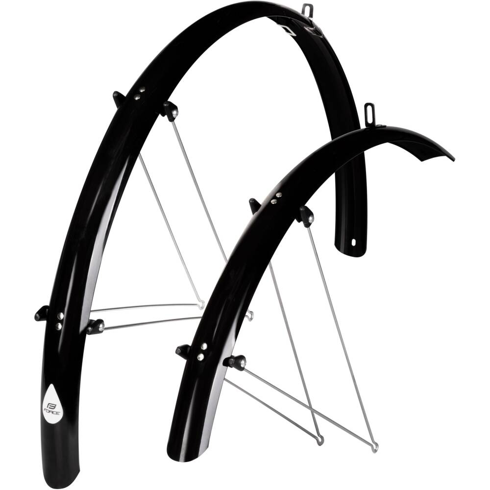 set of mudguards front + rear<br>designed for 28" TREKKING wheels<br><strong>extended version of article 89906 - front + 40 mm
