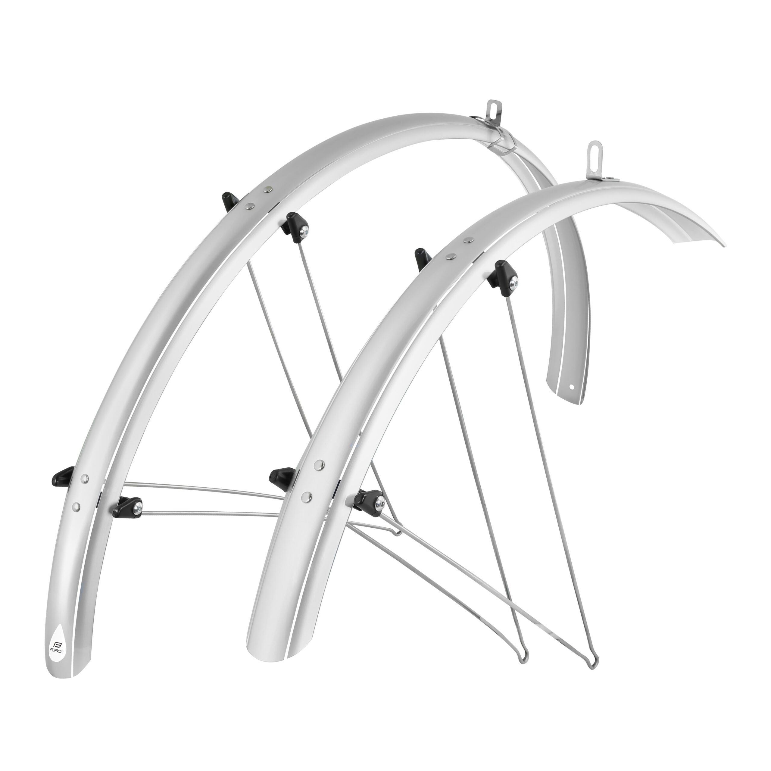 set of mudguards front + reardesigned for 28" TREKKING wheelswidth of mudguard: 48 mmmaterial: PET with two-piece steel bracketsweight: 530 gin some cases it is necessary to adjust the length of the struts by shorteningpacked in polybagmade in Italy