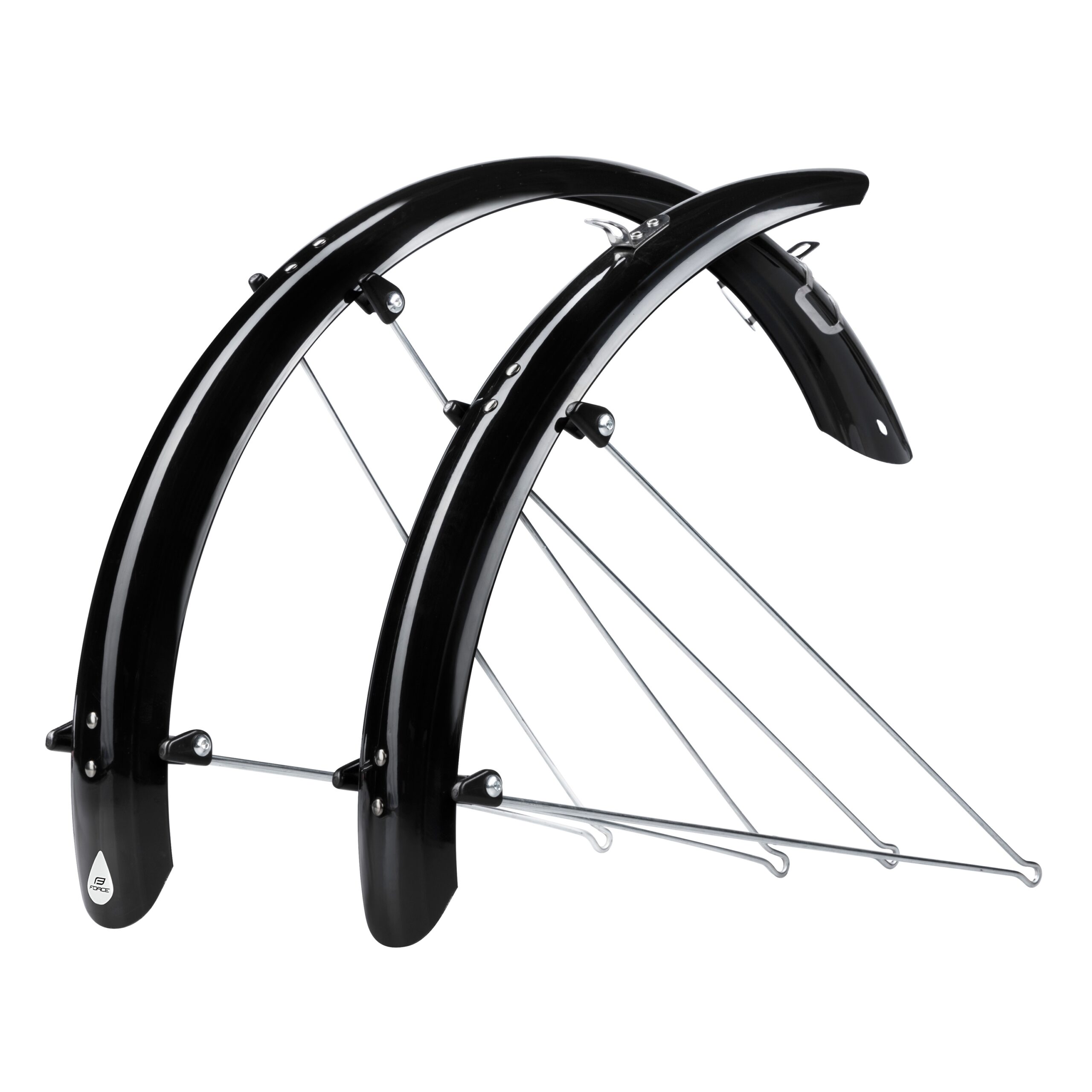 set of mudguards front + reardesigned for 20" wheelswidth of mudguard: 58 mmmaterial: PET with two-piece steel brackets + stainless steel staysweight: 470 gin some cases it is necessary to adjust the length of stays by shorteningpacked in polybagmade in Italy