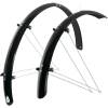 <font color="#ff0000">This product has been discontinued and is replaced by the product with code 8990606.<br></font><br>set of mudguards front + rear<br>designed for 28" TREKKING wheels<br>extended version of article 89906<br>front mudguard length: 670 mm <br>rear fender length: 1130 mm<br>stay length: 370 mm<br>width of mudguard: 48 mm<br>material: PET with two-piece steel brackets<br>weight: 530 g<br>in some cases it is necessary to adjust the length of the struts by shortening<br>packed in polybag<br>made in Italy