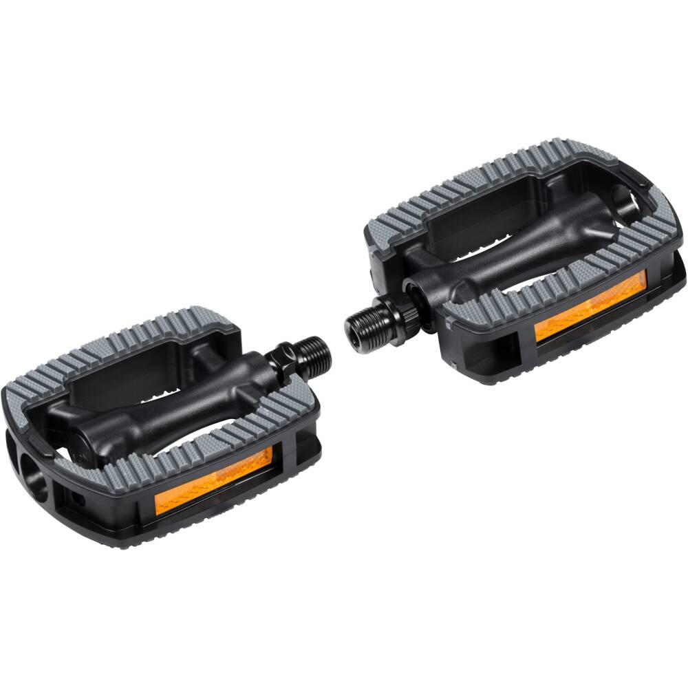 FORCE pedals with reflectors<br>ball-bearings <br>with anti-slip pedal surface<br>platform size: 103x78x26 mm<br>weight of 1 pair: 254 g<br>packed in polybag