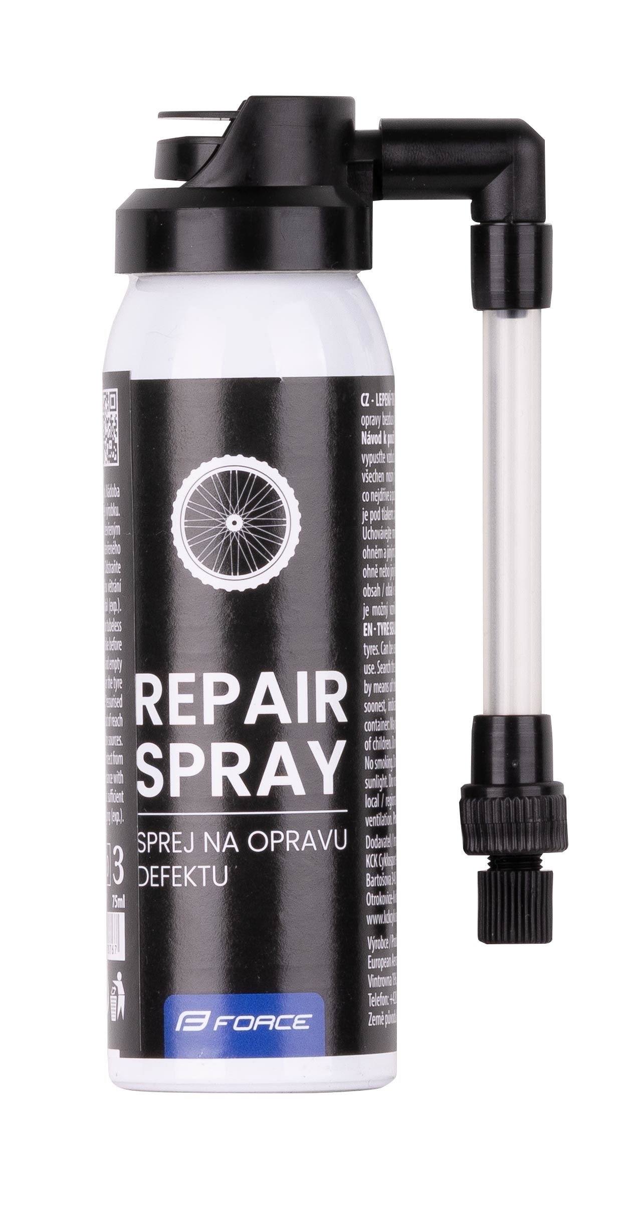for tubeless tires (or standard tires with inner tubes)repairs punctures up to 1 mm and simultaneously inflates the tire to approximately 1.2 bar(the tube/tire is inflated while the puncture is being sealed)latex-free formulathe product comes with a plastic hose tip compatible with AV (Auto/Moto) valvessupplied with a plastic adapter for DV (Dunlop) and FV (Presta) valves