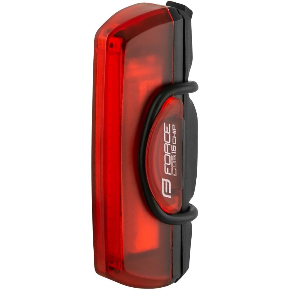 16x red COB LED 29LM<br>8 functios: 4 lighting + 4 flashing modes (with mode memory)<br>universal elastic silicone holder for seatpost/seatstay<br>excellent side visibility caused by curved profile<br>battery: integrated Li-Pol 3