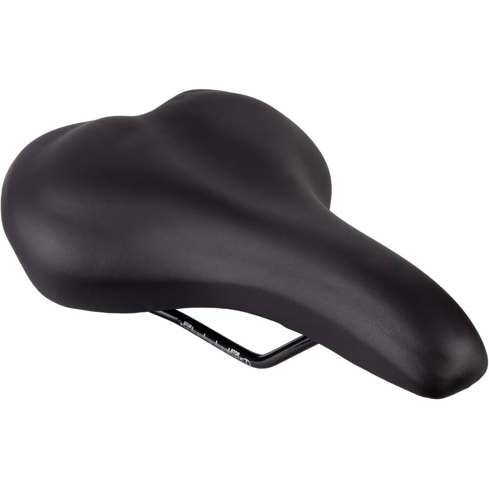 saddle with gel insert<br>does NOT include seatpost clamp<br>seat platform: PPE<br>steel rails with scale<br>material: artificial leather<br>padding: MEMORY FOAM<br>size: 265 x 195 mm<br>weight: 413 g<br>packed in polybag<br>Made in EU<br>