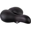 saddle with elastomer for suspension and gel insert<br>include seatpost clamp<br>seat platform: PPE<br>steel rails without scale<br>material: artificial leather<br>padding: MEMORY FOAM<br>size: 265 x 245 mm<br>weight: 750 g<br>packed in polybag<br>Made in EU<br>