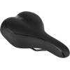 Comfortable gel men's saddle with a wider shape suitable for cycling and city bikes.<br>It has a high padding with gel layer on a flatter nylon elastic construction.<br><br>men´s GEL saddle<br>does NOT include seatpost clamp<br>seat platform: nylon<br>steel rails with scale<br>material: PU - polyuretan<br>size: 275 x 174 mm<br>weight: 448 g<br>packed on FORCE card
