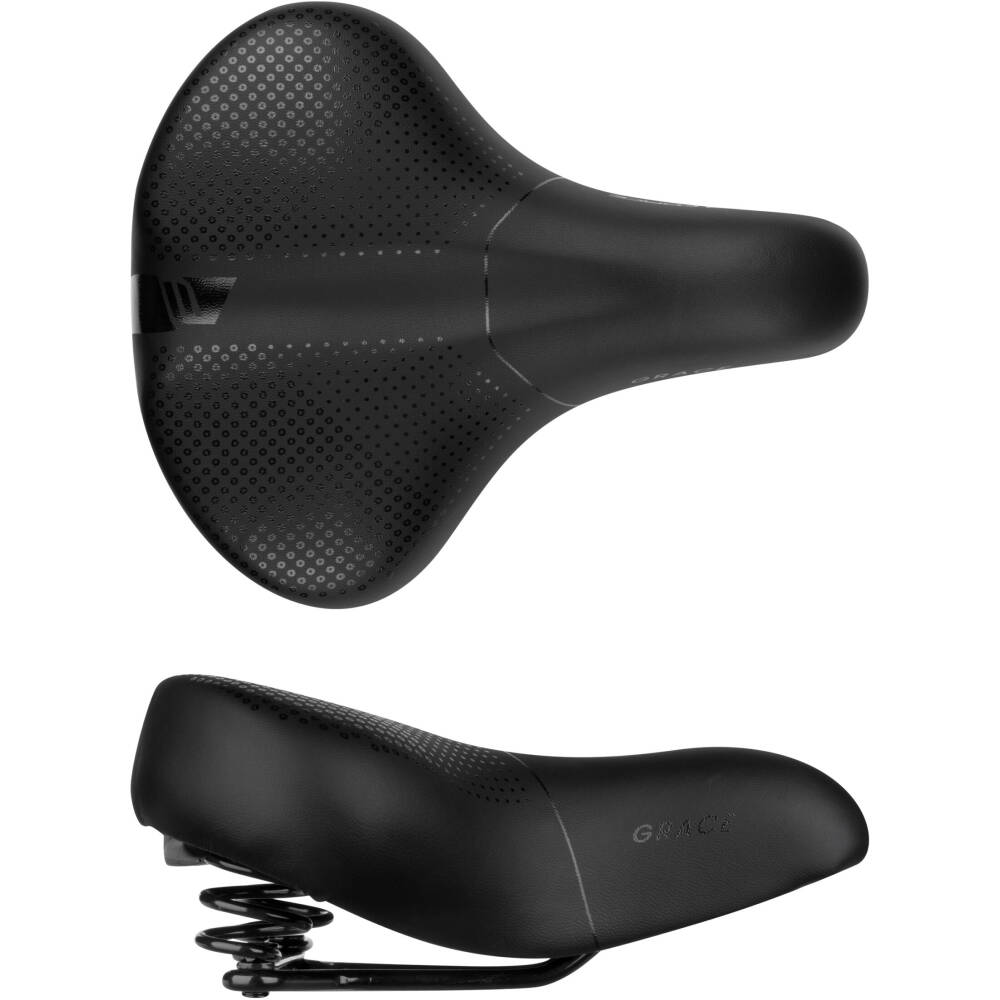 Alternative view of saddle FORCE GRACE UNI with spring, black