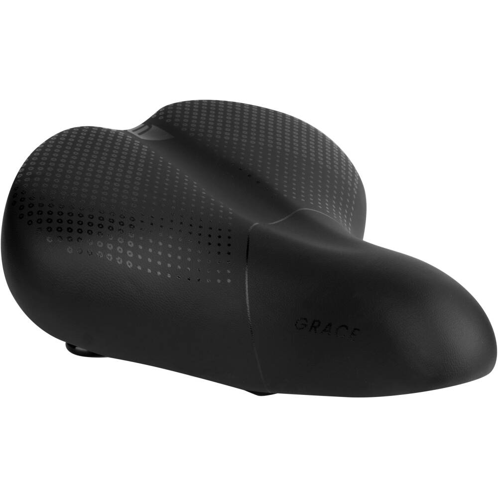 without seatpost clamp<br>seat platform: nylon<br>steel rails without scale<br>material: artificial leather<br>size: 265 x 215 mm<br>weight: 730 g<br>packed in polybag<br>Made in EU<br>