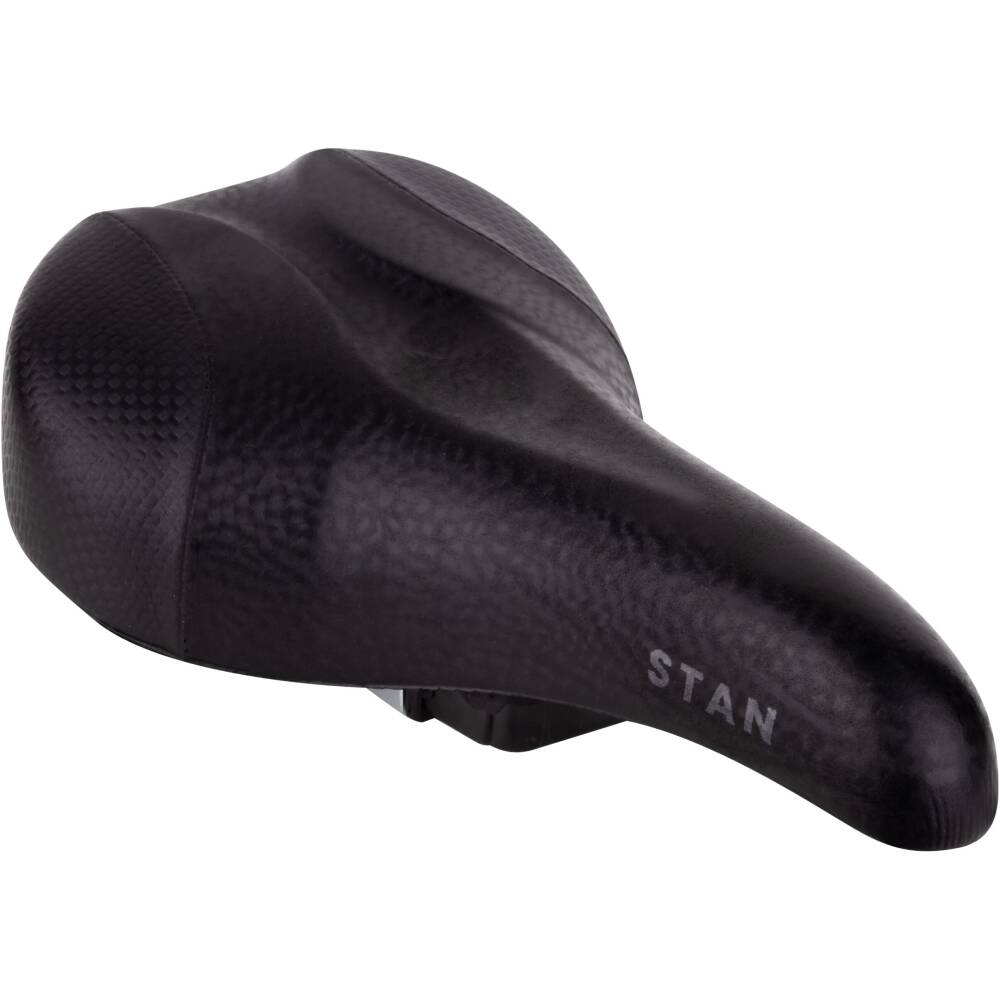 kids saddle designed for 16" - 24" wheels<br>included seatpost clamp<br>seat platform: nylon<br>integrated plastic rails<br>material: PU - polyurethane<br>size: 245 x 145 mm<br>weight: 320 g<br>packed in polybag<br>Made in EU<br>