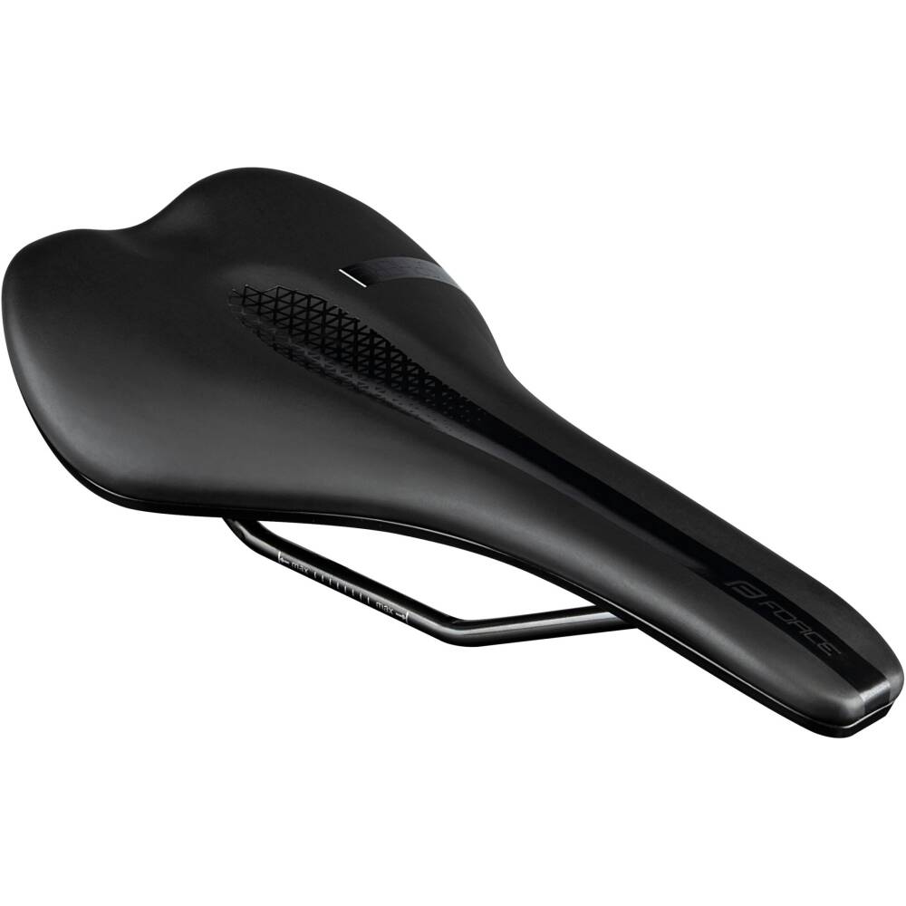 sport saddle<br>does NOT include seatpost clamp<br>seat platform: nylon<br>steel rails with scale<br>material: artificial leather<br>size: 273 x 143 mm<br>weight: 319 g<br>packed on FORCE card