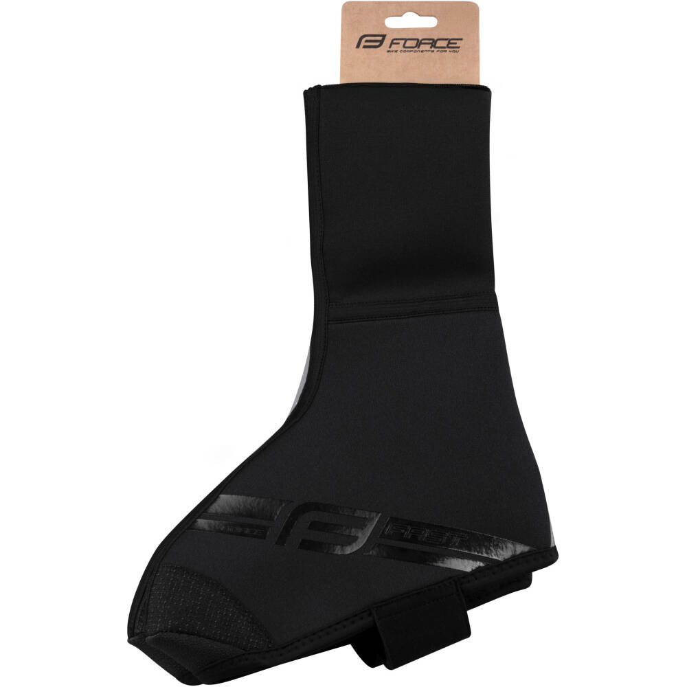 but also for leisure shoes. You don't have to worry about your shoes getting wet while driving to work. Reflective features will bring attention of each driver so he will know that you are driving in front of him. You put the shoecovers on simply by first stretching them over your leg