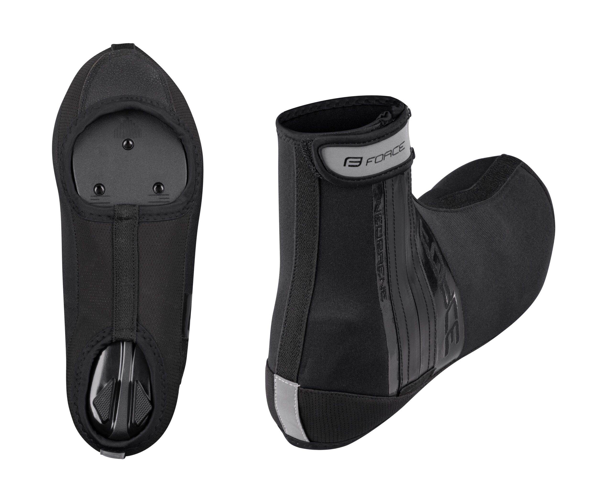 neopren covers for cycling shoes 2 openings on the solezip fastening on the sidereflective features