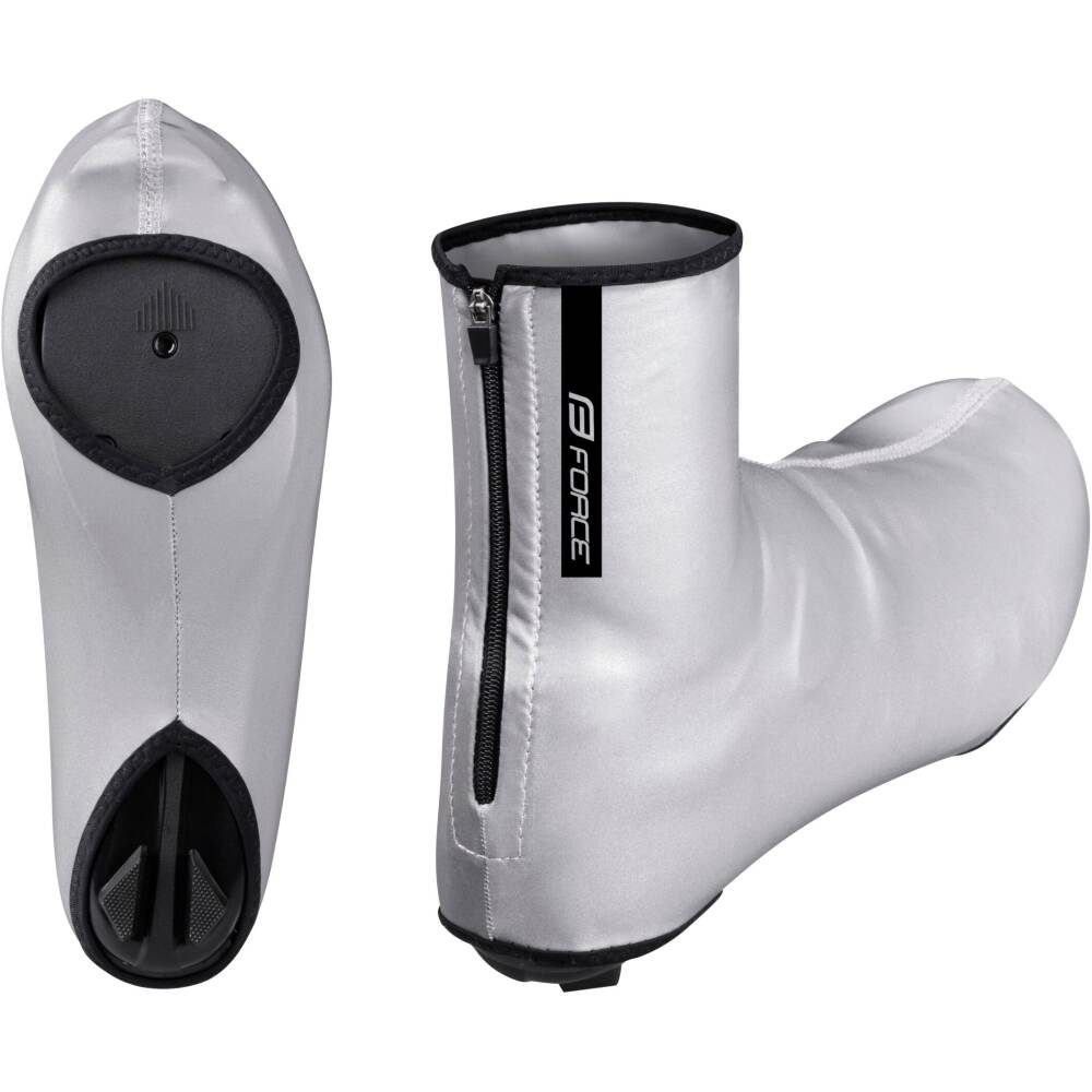 for road cycling shoes<br>2 openings on the sole<br>zip fastening on the back side<br>material: 95% polyester 5%nylon<br>packed in polybag with FORCE card