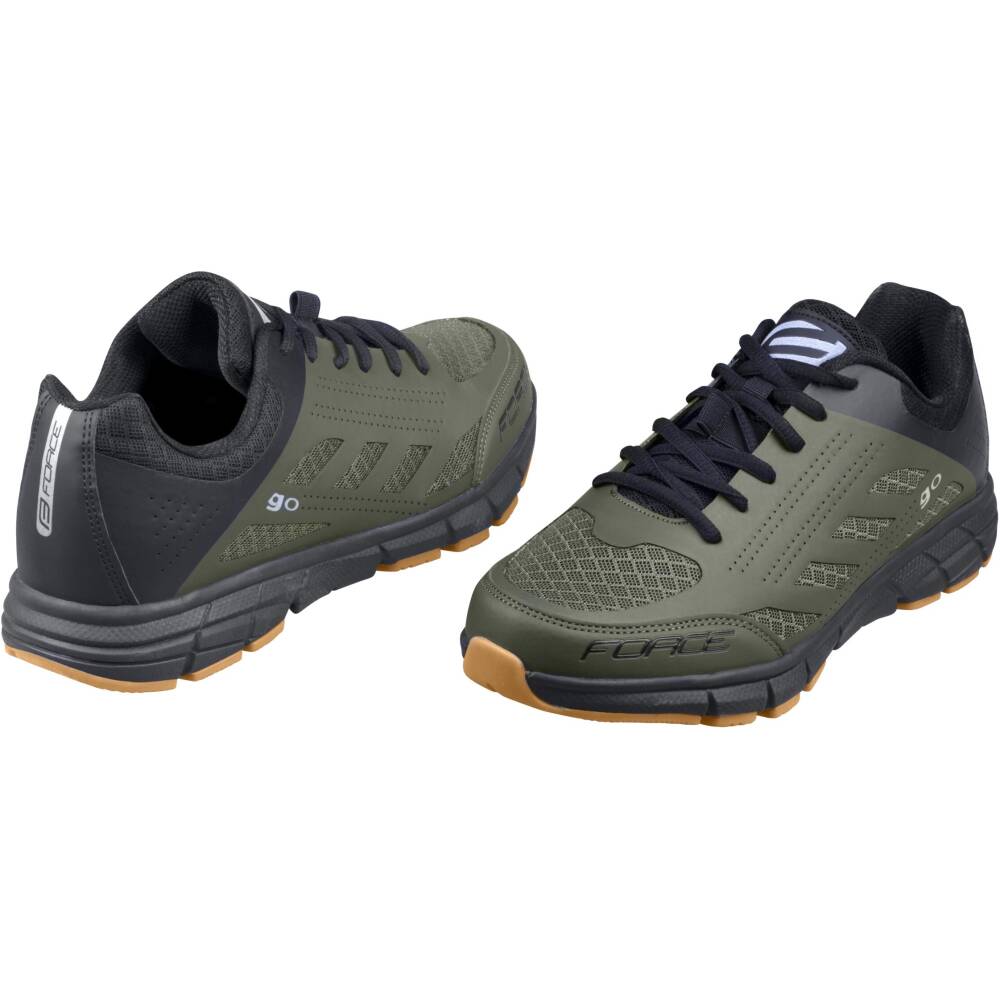 Alternative view of shoes FORCE MTB GO, army